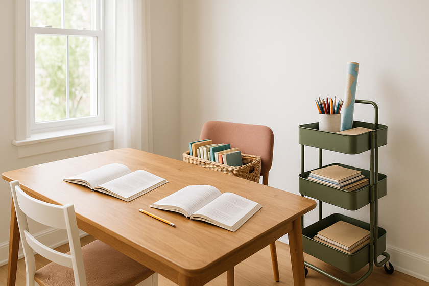 8 Ways to Set Up a Homeschool Space Without a Room