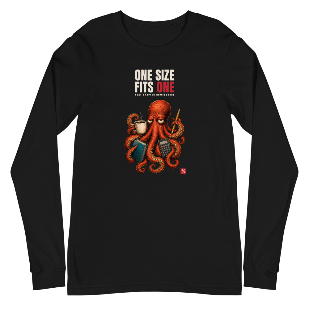 One Size Fits One Octopus - Long-Sleeve Tee in Black - One Size Fits One octopus front print