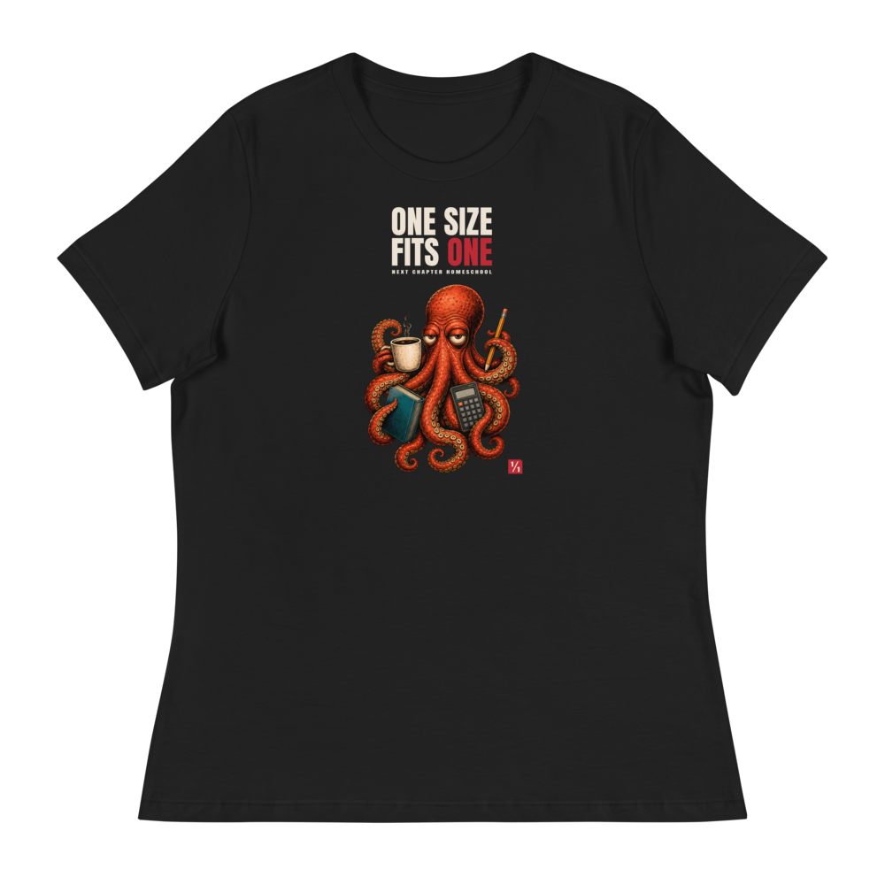 One Size Fits One Octopus - Women's Relaxed Tee in Black - One Size Fits One octopus front print