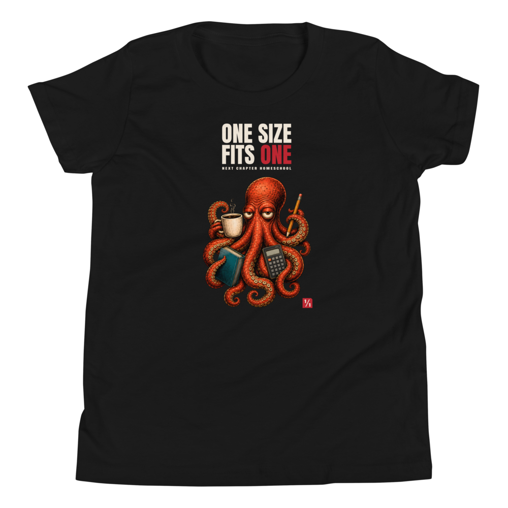 One Size Fits One Octopus - Youth Tee in Black - One Size Fits One octopus front print